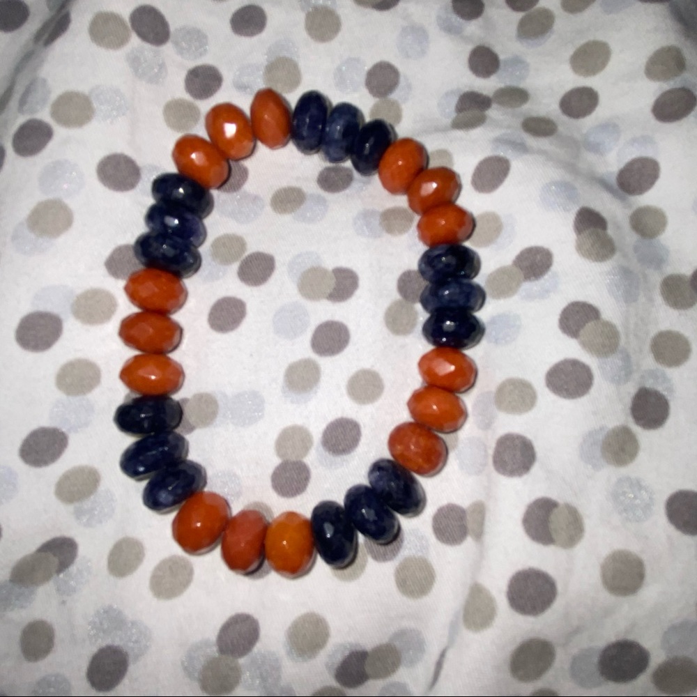 Orange and blue beaded bracelet ermish brand